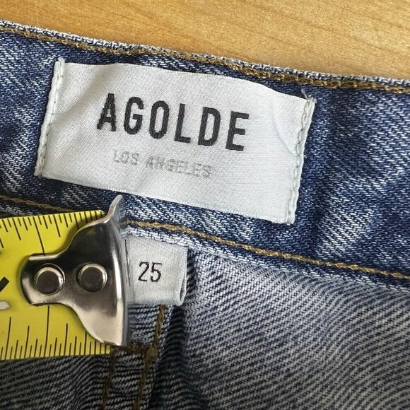 Agolde 90's Mid Rise Loose Jeans Isolate‎ Distressed 100% Cotton Size 25 - Picture 9 of 13